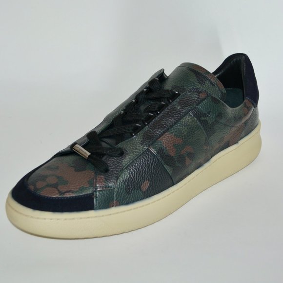 NWT BURBERRY MENS CAMOUFLAGE LEATHER SNEAKERS - Picture 1 of 12
